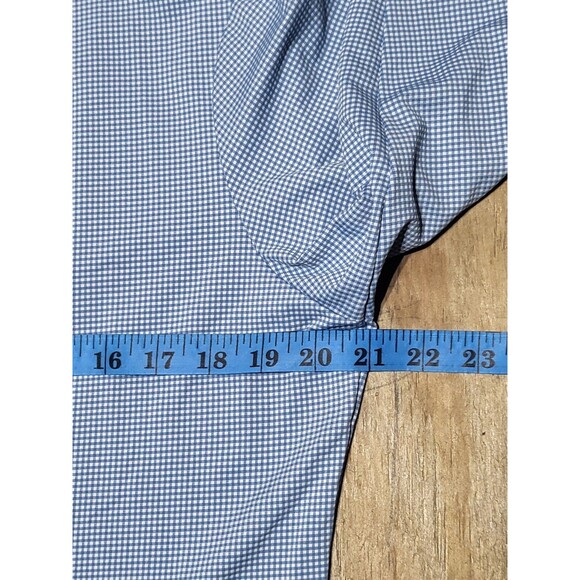 Mizzen Main Trim Fit Button Shirt Mens Medium Blue Checkered @ST - Picture 4 of 6